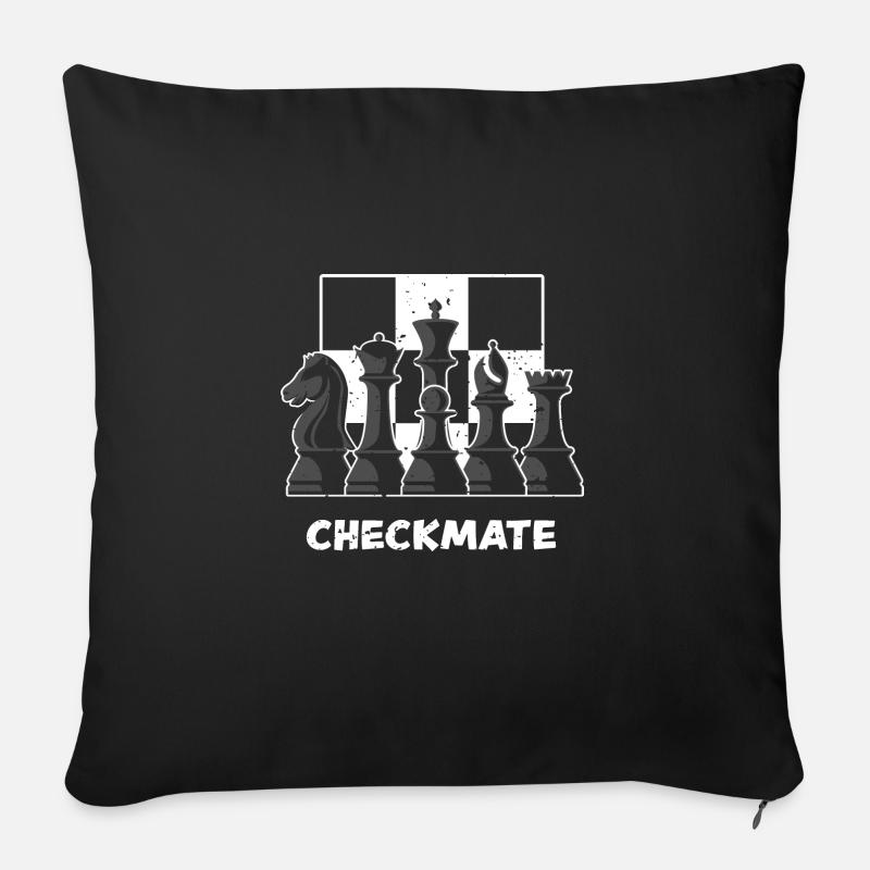 Checkmate - Chess - Sofakissen mit Füllung 45 x 45 cm - Schwarz