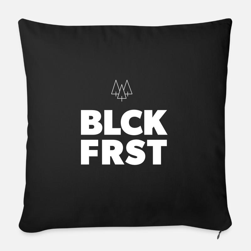 BLCKFRST Blackforest Schwarzwald Heimat Design - Sofakissen mit Füllung 45 x 45 cm - Schwarz