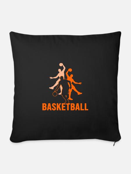 basketball slamdunk basketballspieler dunking - Sofakissen mit Füllung 45 x 45 cm - Schwarz