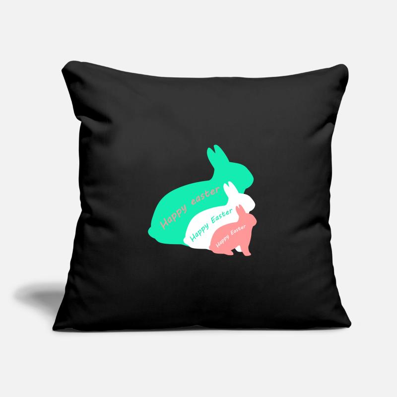 Happy Easter - three rabbits Sofa pillow with filling 45cm x 45cm