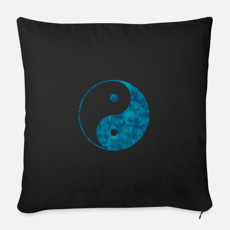 yin yang - Sofa pillow with filling 45cm x 45cm - black