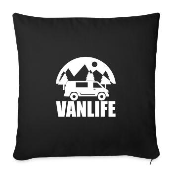 Van life mountain mountain - Sofa pillow with filling 45cm x 45cm - black - Front