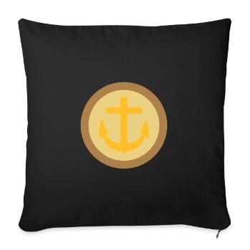 Button Marine Anchor Slurr Flap - Sofa pillow with filling 45cm x 45cm - black - Front