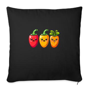 Chili - Sofa pillow with filling 45cm x 45cm - black - Front