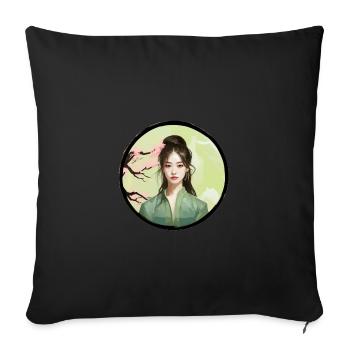 Smooth Asia - Sofa pillow with filling 45cm x 45cm - black - Front