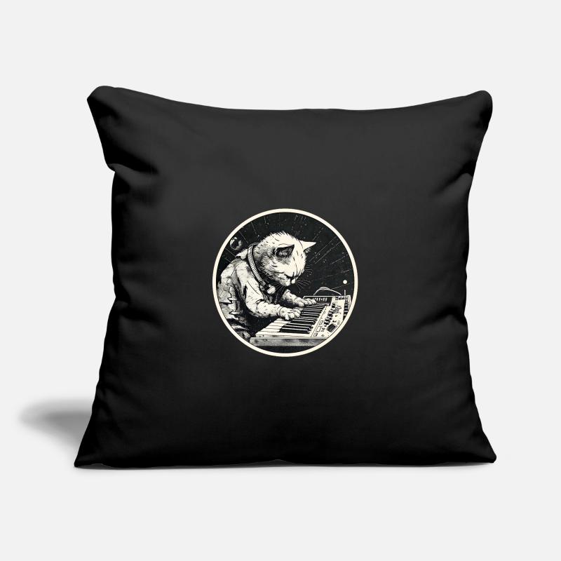 Space Synth Cat Coussin et housse de 45 x 45 cm
