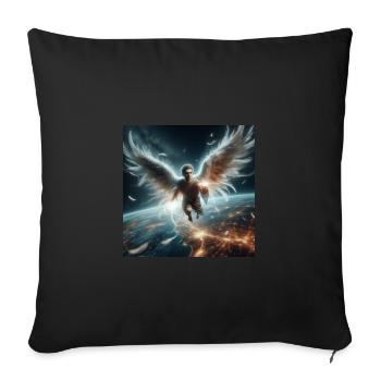 guardian angel - Sofa pillow with filling 45cm x 45cm - black - Front
