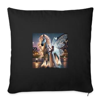 Magie Zwischen Mensch und Pferd - Sofakissen mit Füllung 45 x 45 cm - Schwarz - Vorne