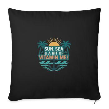 Sommer Sonne Sonnenschein - Sofakissen mit Füllung 45 x 45 cm - Schwarz - Vorne