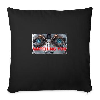 Watching You - Sofa pillow with filling 45cm x 45cm - black - Front