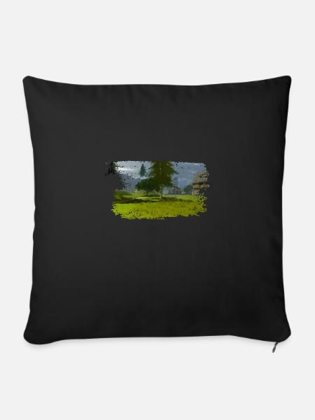 digitale Kunst Landschaft 1 - Sofakissen mit Füllung 45 x 45 cm - Schwarz