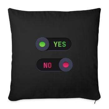 Yes No Switch Design - Sofa pillow with filling 45cm x 45cm - black - Front