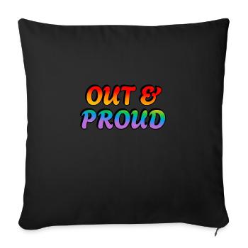 Fierté arc-en-ciel LGBT - Coussin et housse de 45 x 45 cm - noir - Devant