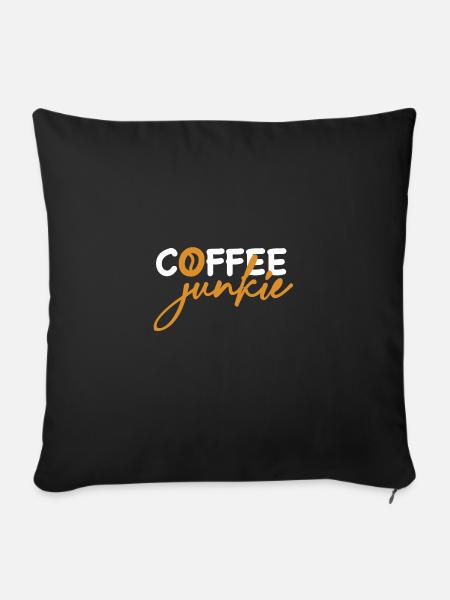 Coffee Junkie - Sofakissen mit Füllung 45 x 45 cm - Schwarz