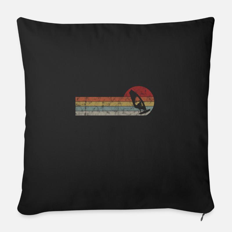 Windsurfen Windsurfing Windsurfer Surfen Retro - Sofakissen mit Füllung 45 x 45 cm - Schwarz