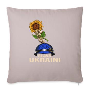 sunflower slava ukraini stand with ukraine kiev - Sofa pillow with filling 45cm x 45cm - light taupe - Front