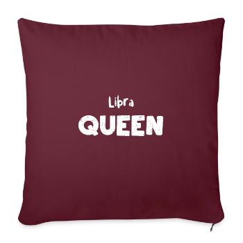 Libra Queen - Astrologie - Coussin et housse de 45 x 45 cm - bordeaux - Devant