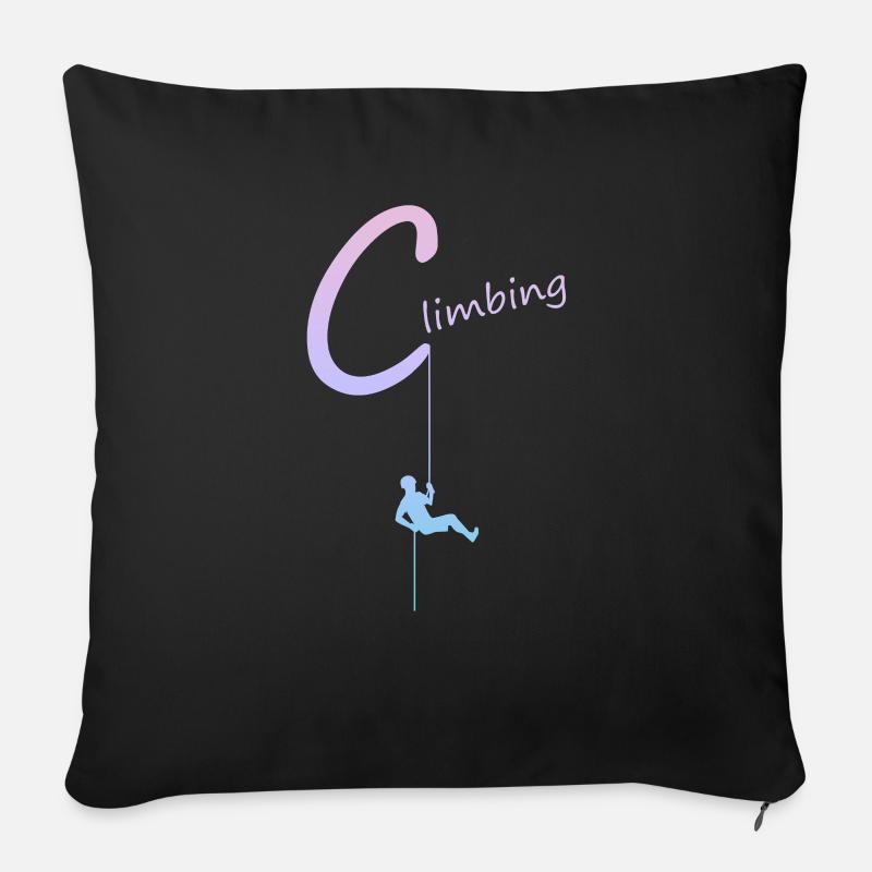 climbing, abseilen, klettern, kletterer - Sofakissen mit Füllung 45 x 45 cm - Schwarz