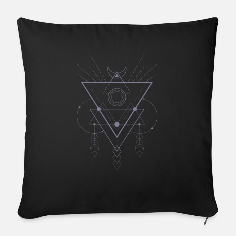 Sacred Geometry - Sofakissen mit Füllung 45 x 45 cm - Schwarz