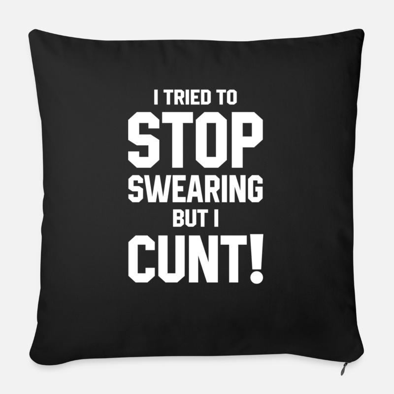 Arrêtez de jurer - Coussin et housse de 45 x 45 cm - noir
