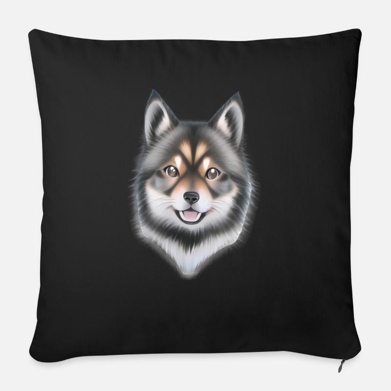 Le chien mignon - Coussin et housse de 45 x 45 cm - noir