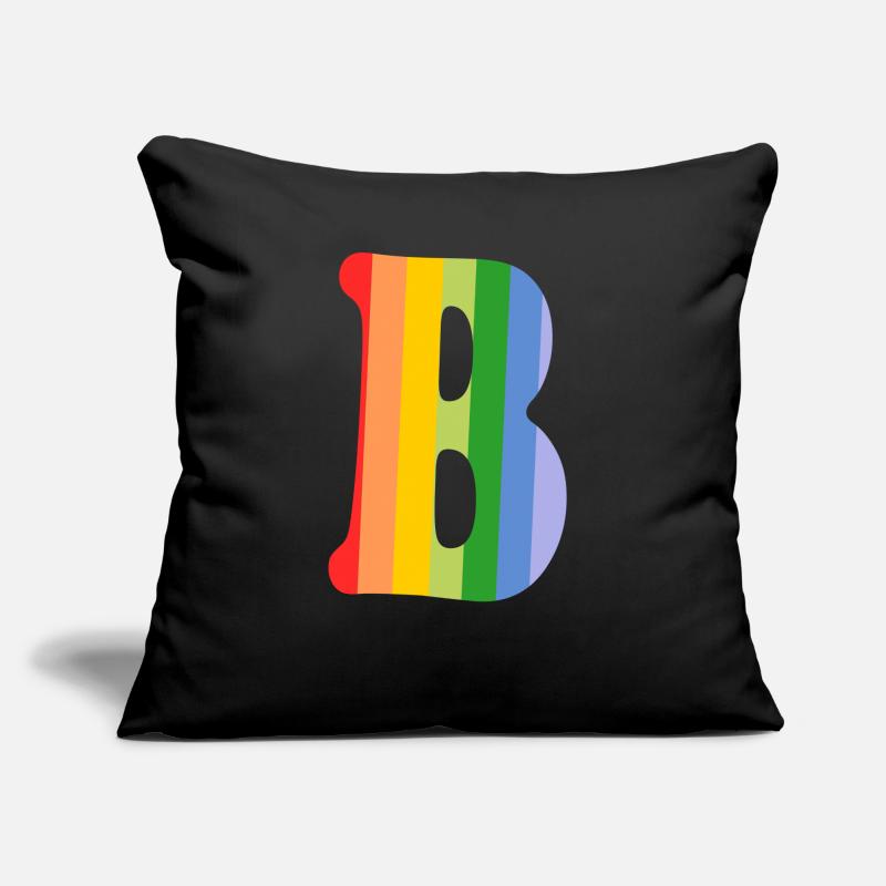 Buchstabe B Regenbogen Sofakissen mit Füllung 45 x 45 cm