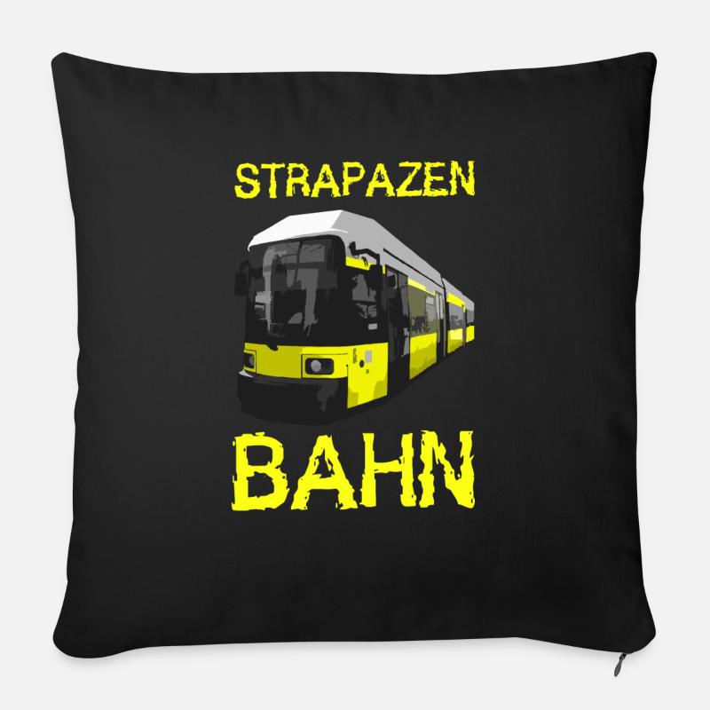 Strapazenbahn Berlin - Sofakissen mit Füllung 45 x 45 cm - Schwarz