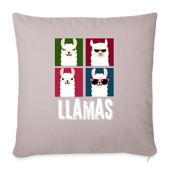 Llamas - Sofa pillow with filling 45cm x 45cm - light taupe - Front