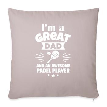 Je suis un super papa et un as du padel - Coussin et housse de 45 x 45 cm - taupe clair - Devant
