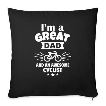 Je suis un bon père et un cycliste fort - Coussin et housse de 45 x 45 cm - noir - Devant