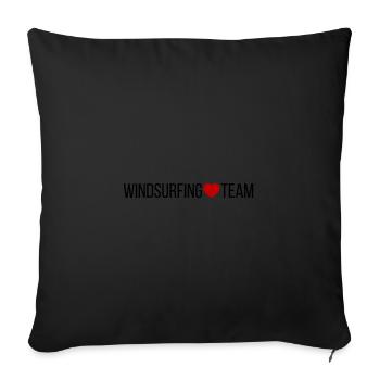 Cœur d’équipe de planche à voile - Coussin et housse de 45 x 45 cm - noir - Devant