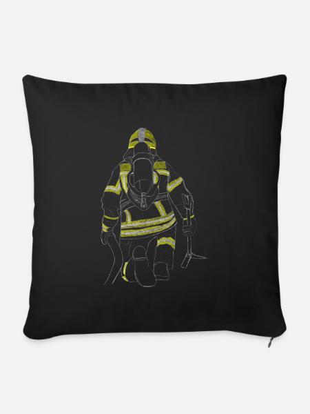 Feuerwehrmann - Wasser marsch! - Sofakissen mit Füllung 45 x 45 cm - Schwarz