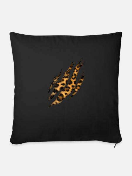 Kralle Leopard Fell Muster - Sofakissen mit Füllung 45 x 45 cm - Schwarz
