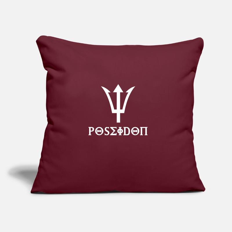 Poseidon design with trident gift idea white Sofa pillow with filling 45cm x 45cm