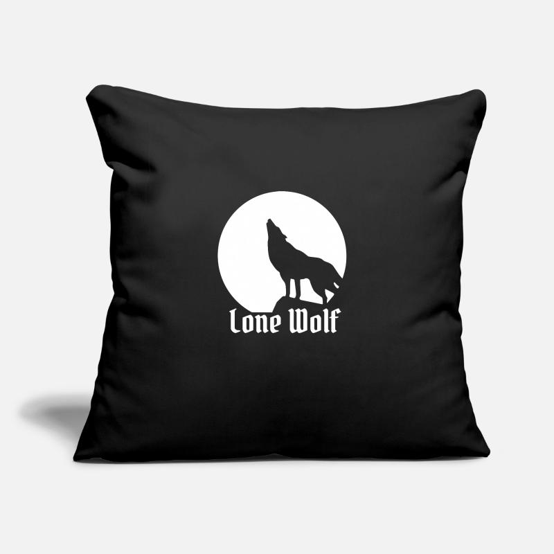 Lone wolf flat design white Sofa pillow with filling 45cm x 45cm