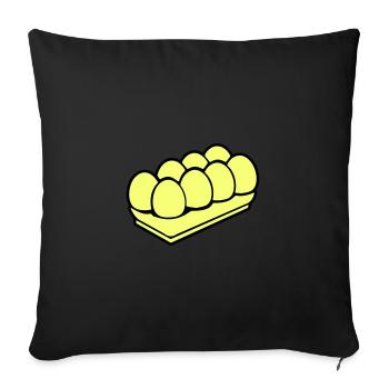 Eggs symbol - Sofa pillow with filling 45cm x 45cm - black - Front
