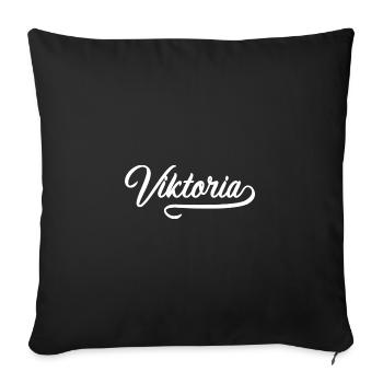 Vintage Viktoria - Sofakissen mit Füllung 45 x 45 cm - Schwarz - Vorne