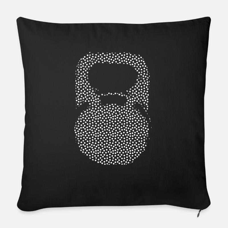 Kettlebell Dots white - Sofakissen mit Füllung 45 x 45 cm - Schwarz
