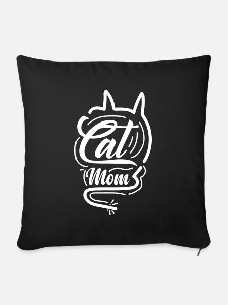 CAT MOM - WHITE - Sofakissen mit Füllung 45 x 45 cm - Schwarz