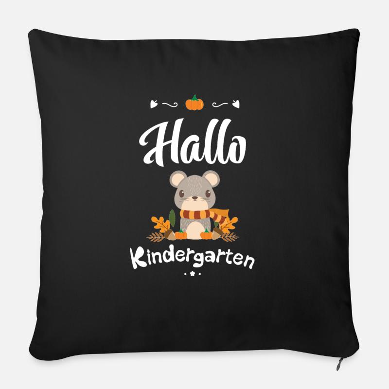 süßes Maus Design mit Herbstmotiven - Sofakissen mit Füllung 45 x 45 cm - Schwarz