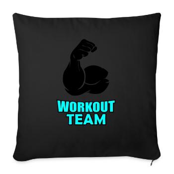 Workout Team 02 - Sofa pillow with filling 45cm x 45cm - black - Front