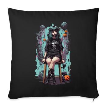 Pastel Goth Kawaii Aesthetic eGirl eBoy Design - Sofa pillow with filling 45cm x 45cm - black - Front