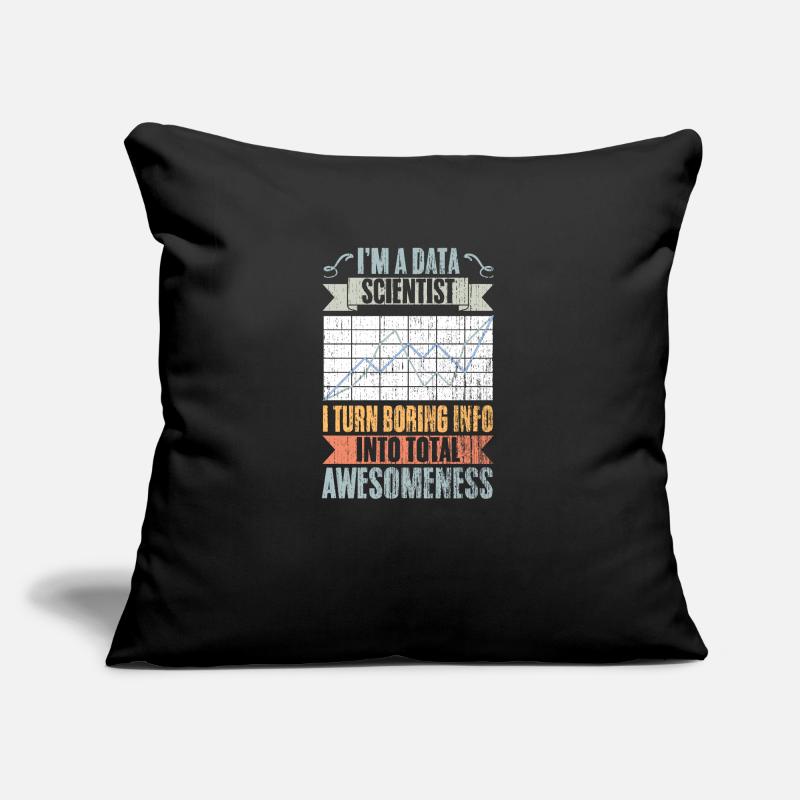 Retro Data Scientist transforme des informations ennuyeuses en informations totales Coussin et housse de 45 x 45 cm