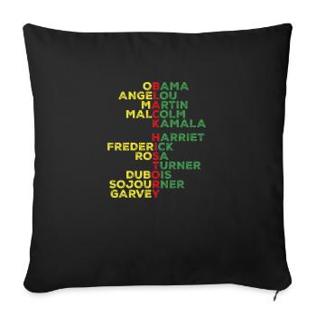Chemise des leaders du Mois de l’histoire des Noirs - Coussin et housse de 45 x 45 cm - noir - Devant