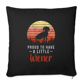 Teckel Paw Hunter Sports de chiens - Coussin et housse de 45 x 45 cm - noir - Devant