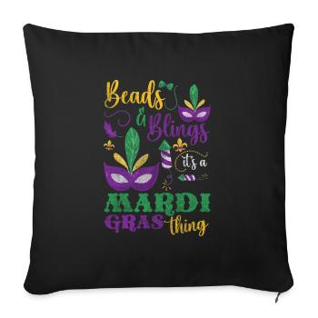 Karneval Feier Bunt Perlen - Sofakissen mit Füllung 45 x 45 cm - Schwarz - Vorne