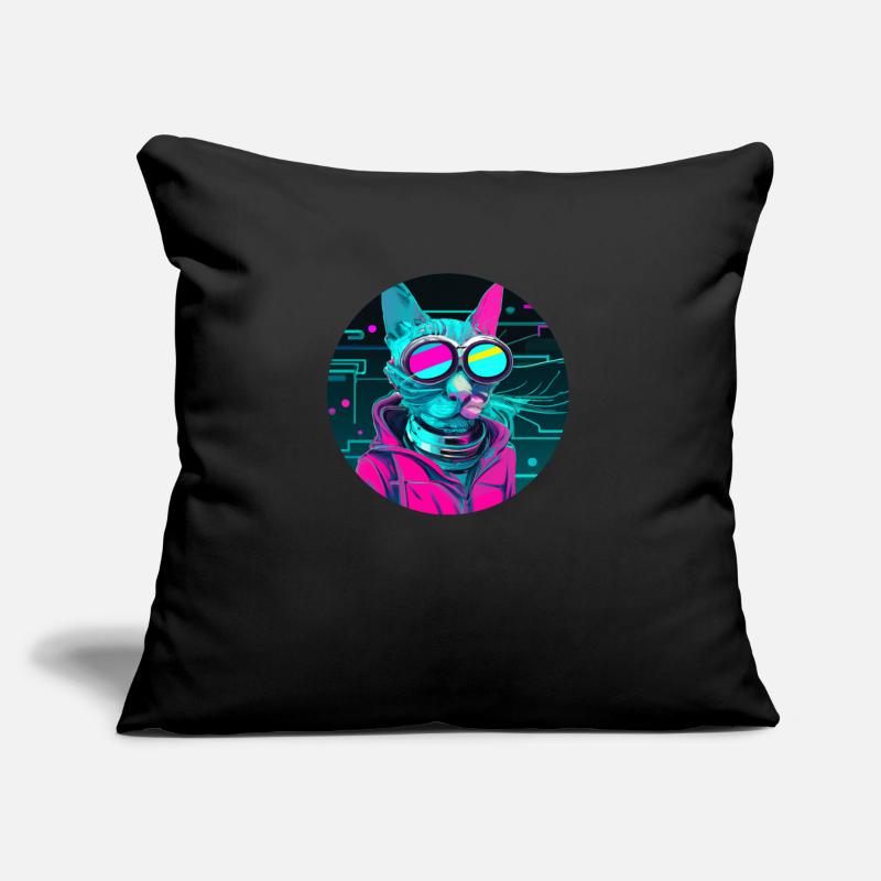 Chat élégant Coussin et housse de 45 x 45 cm