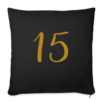 15 - Sofa pillow with filling 45cm x 45cm - black - Front