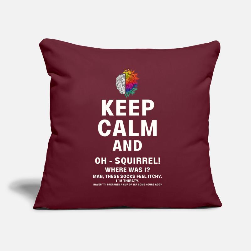 Keep calm and ADHD funny squirrel neurodiversity Sofa pillow with filling 45cm x 45cm