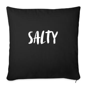 Salé. Salé. La mer, les vacances, le soleil, la plage... - Coussin et housse de 45 x 45 cm - noir - Devant